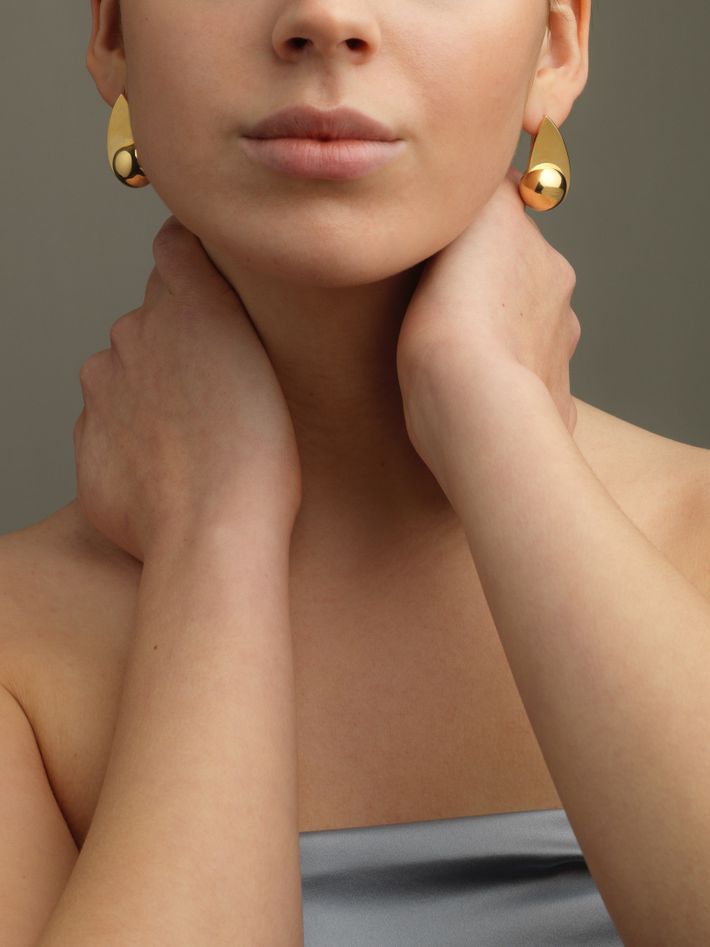 Spring earrings in gold vermeil