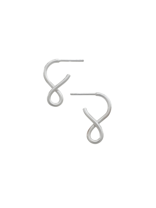 Shape i small earrings in silver photo