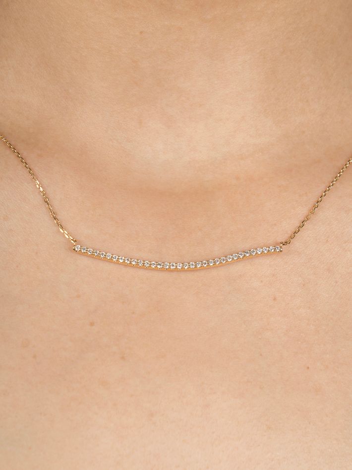 Lightwave diamond curve necklace yg
