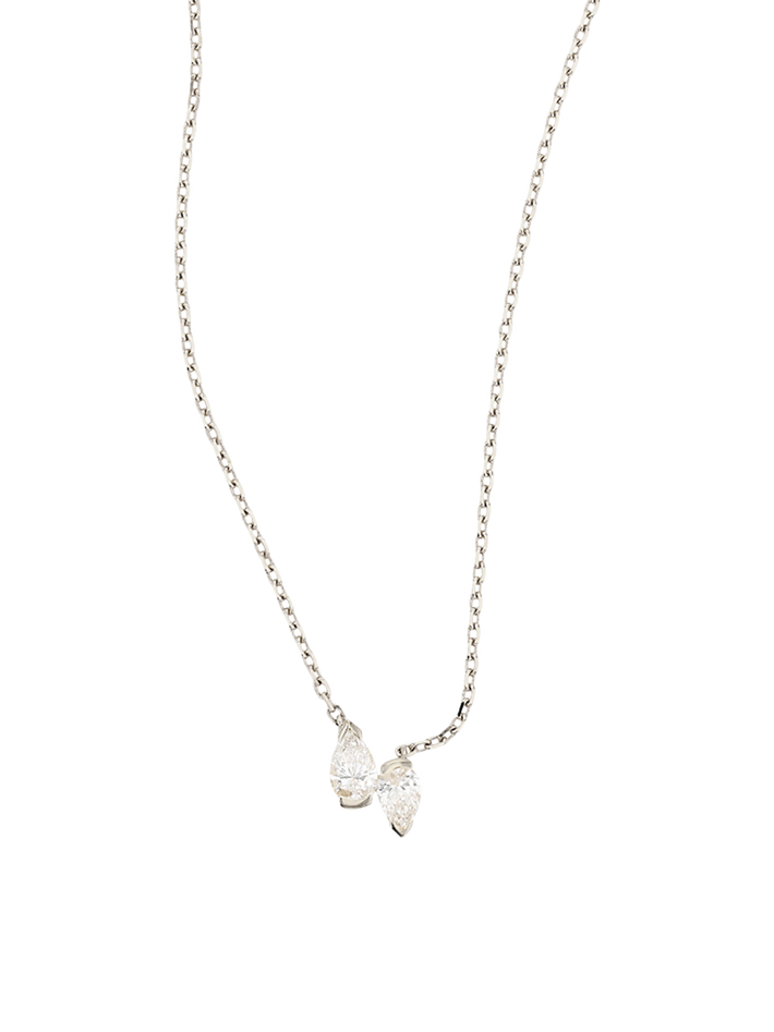 Petite pear toi & moi necklace wg