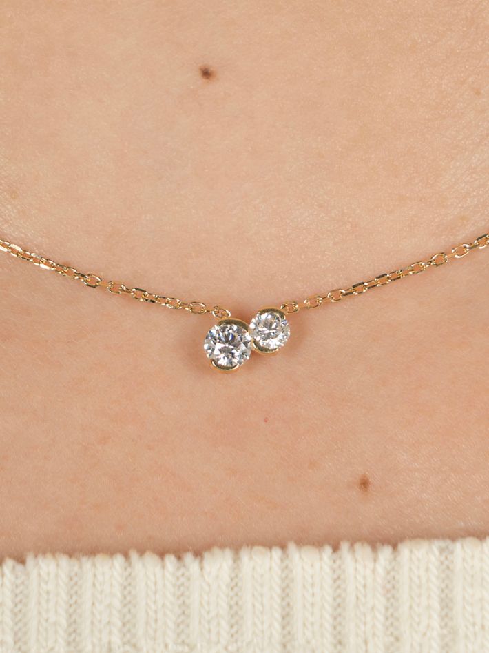 Petite round toi & moi necklace yg