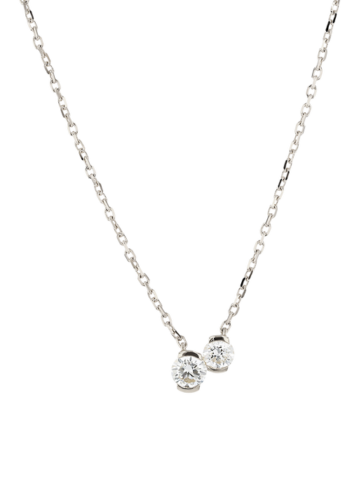 Petite round toi & moi necklace wg photo