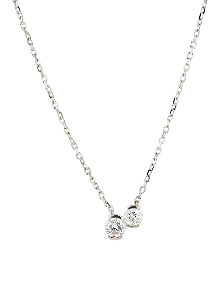 Petite round toi & moi necklace wg