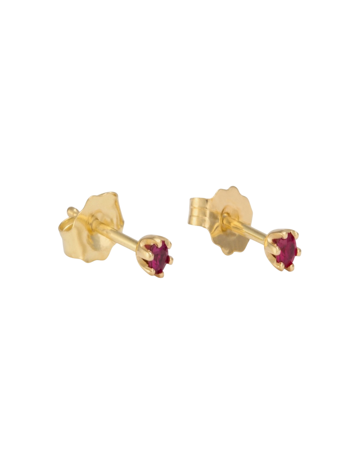 Baby birthstone ruby studs