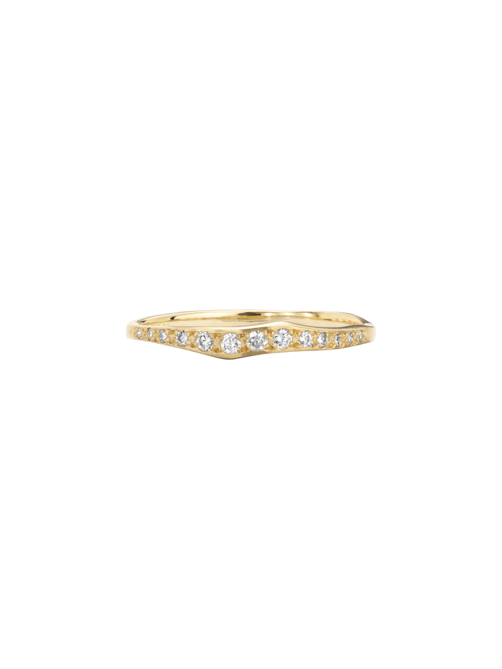 White diamond ripple half eternity band by Satomi Kawakita Jewelry