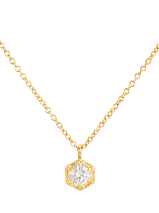White diamond hexagon necklace photo