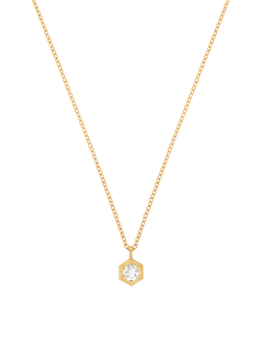 White diamond hexagon necklace photo