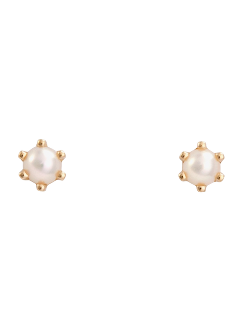 Baby birthstone pearl studs photo
