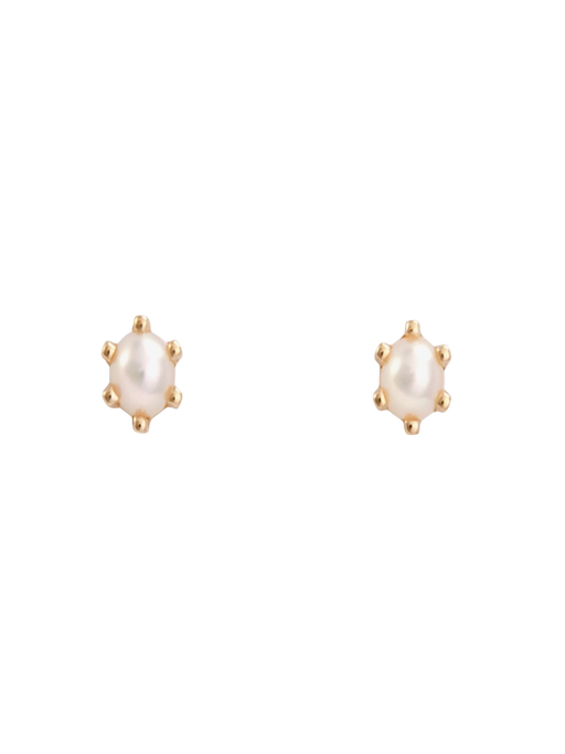 Baby birthstone pearl studs photo