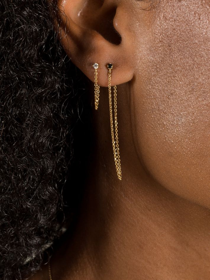 Black diamond quin earring