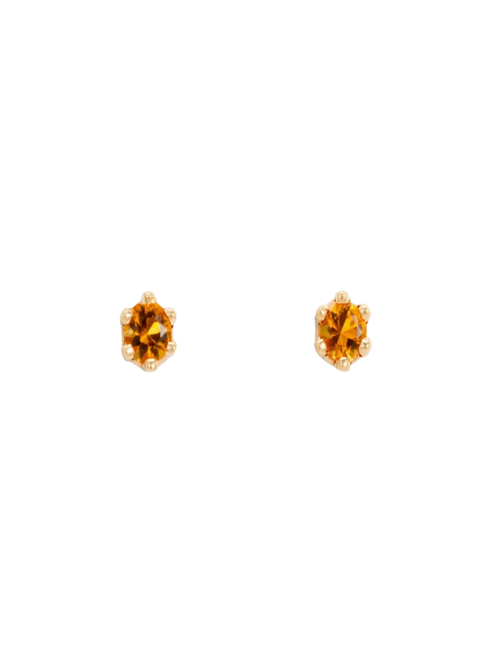 Baby birthstone citrine studs