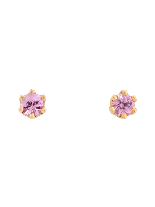 Baby birthstone pink sapphire studs photo