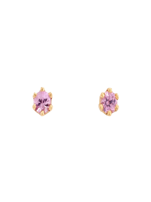 Baby birthstone pink sapphire studs photo