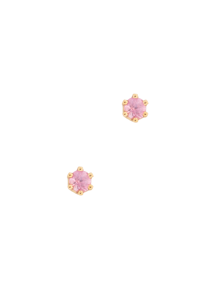 Baby birthstone pink sapphire studs