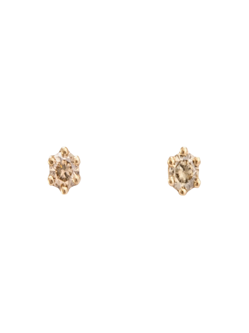 Baby birthstone brown diamond studs photo