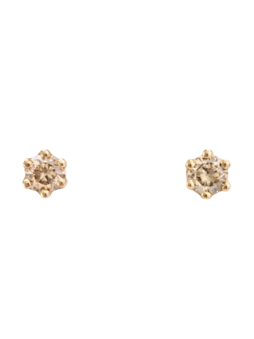 Baby birthstone brown diamond studs photo
