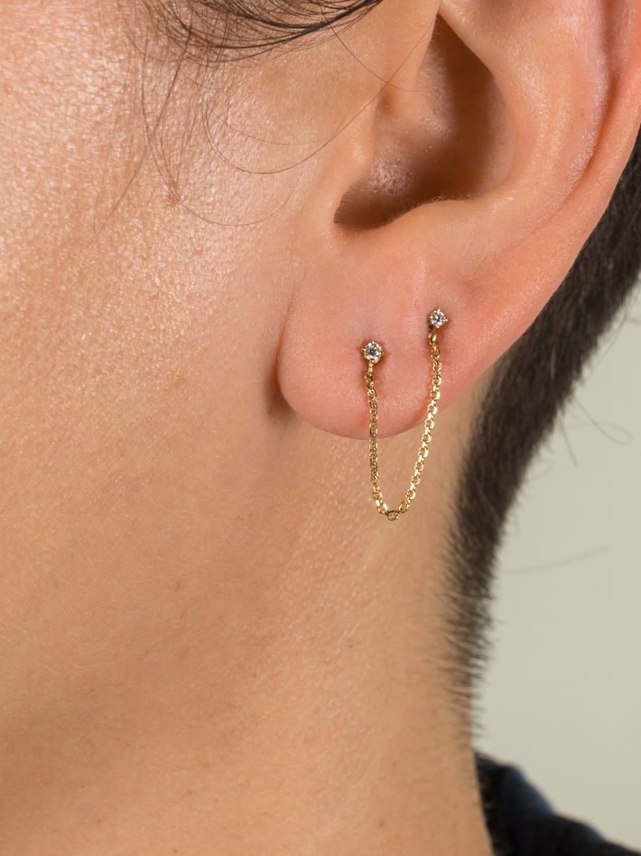 White diamond delicate drizzle earring
