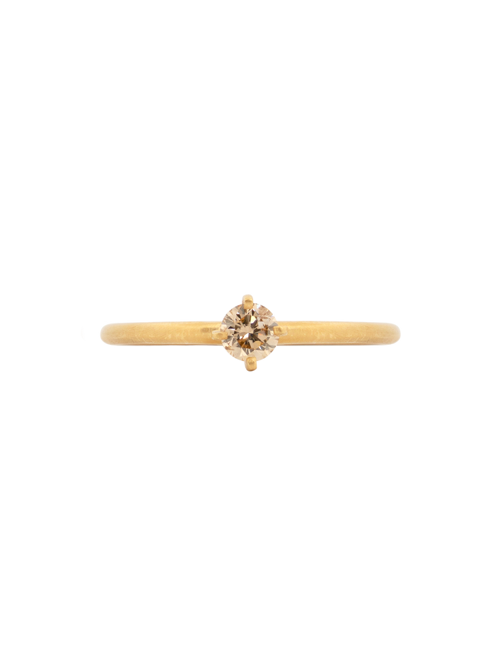 3.5mm brown diamond noble ring