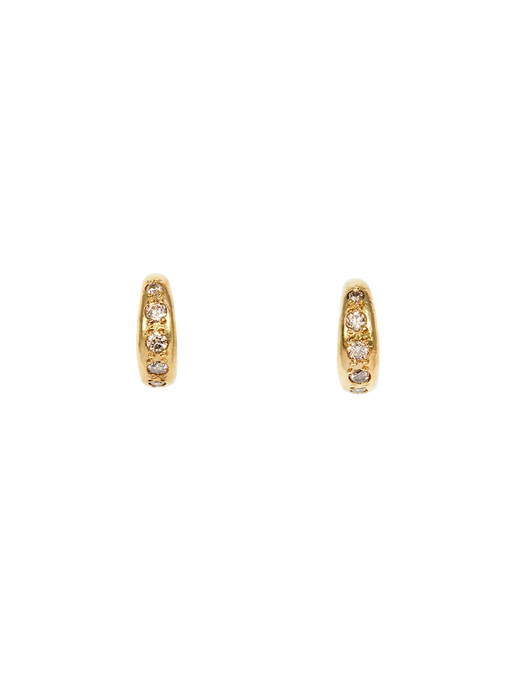 Brown diamond terra hoop earrings photo