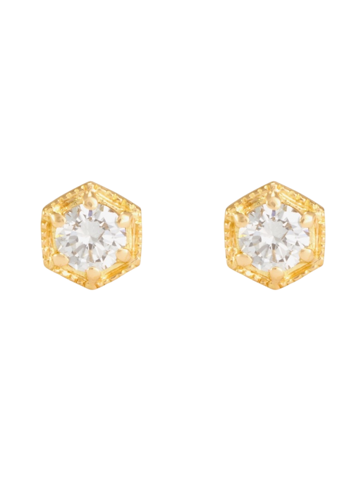 White diamond hexagon studs photo