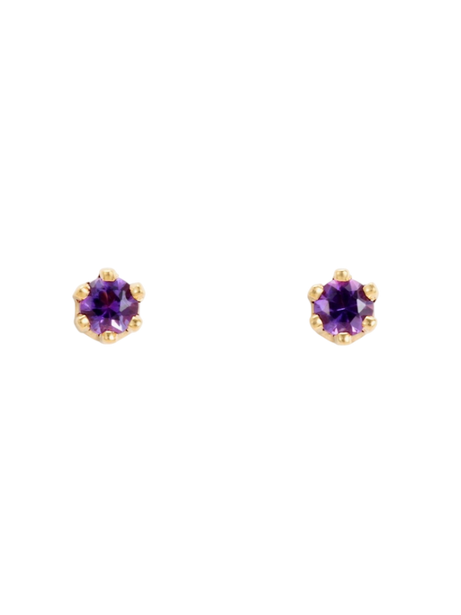Baby birthstone amethyst studs photo
