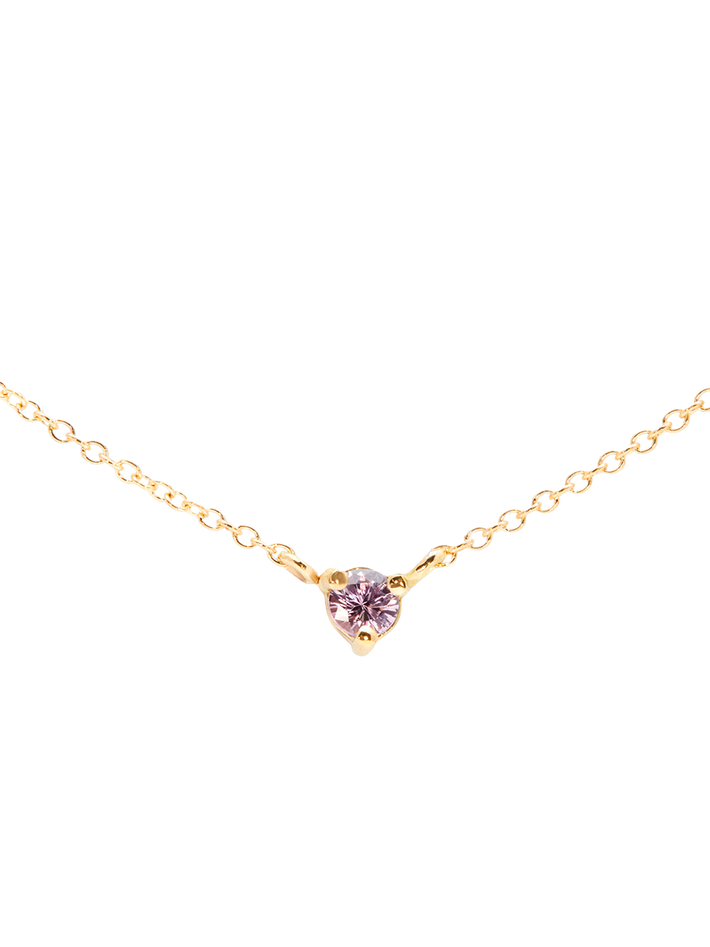 Birthstone pink sapphire necklace