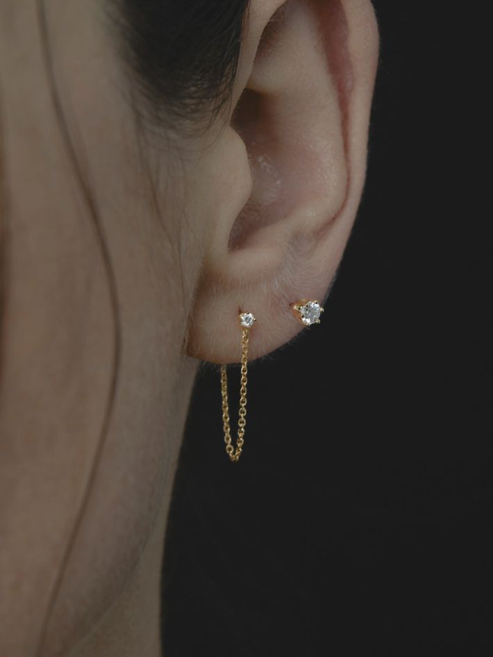 White diamond sprinkle earring