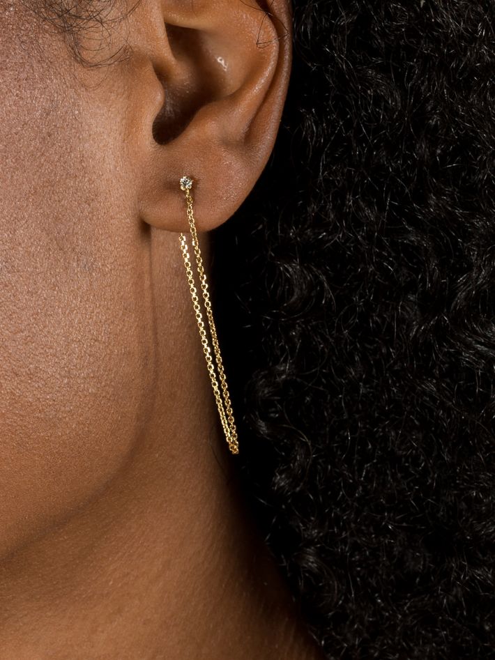 White diamond quin earring