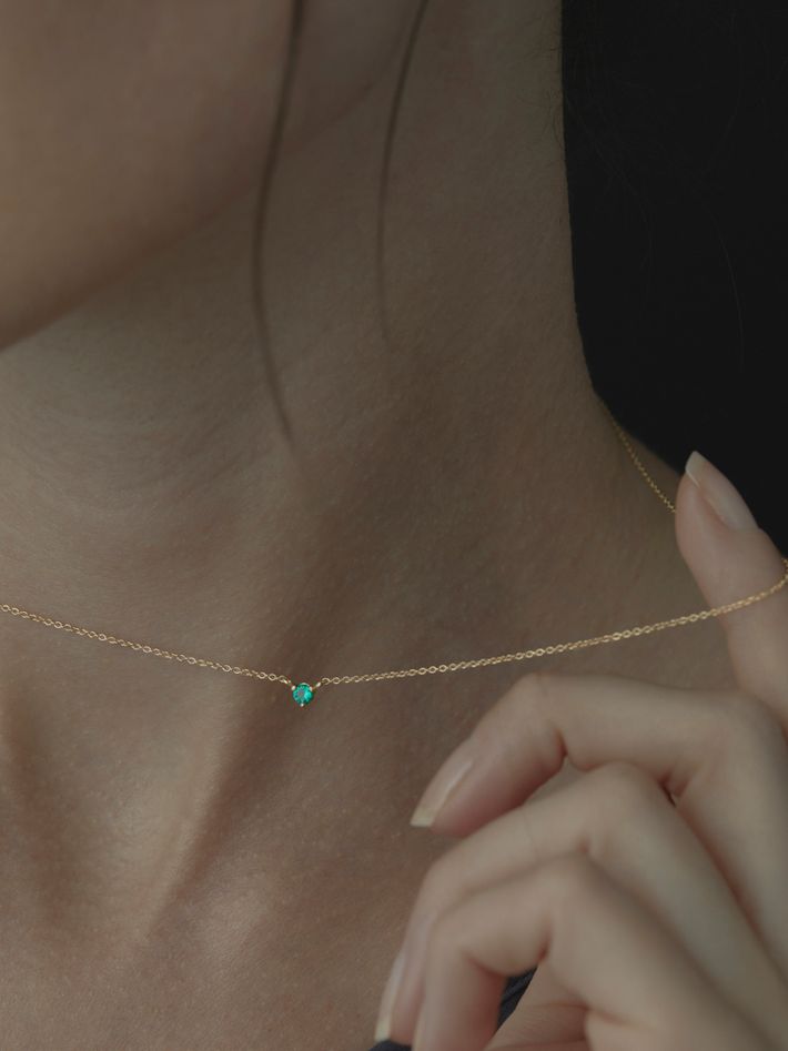 Birthstone emerald necklace