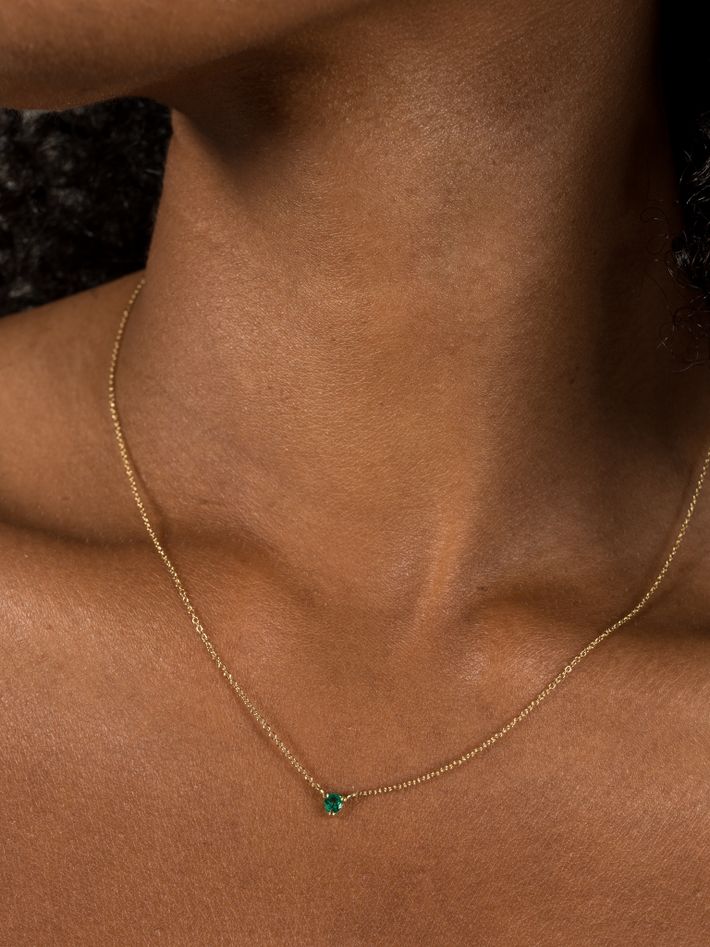 Birthstone emerald necklace
