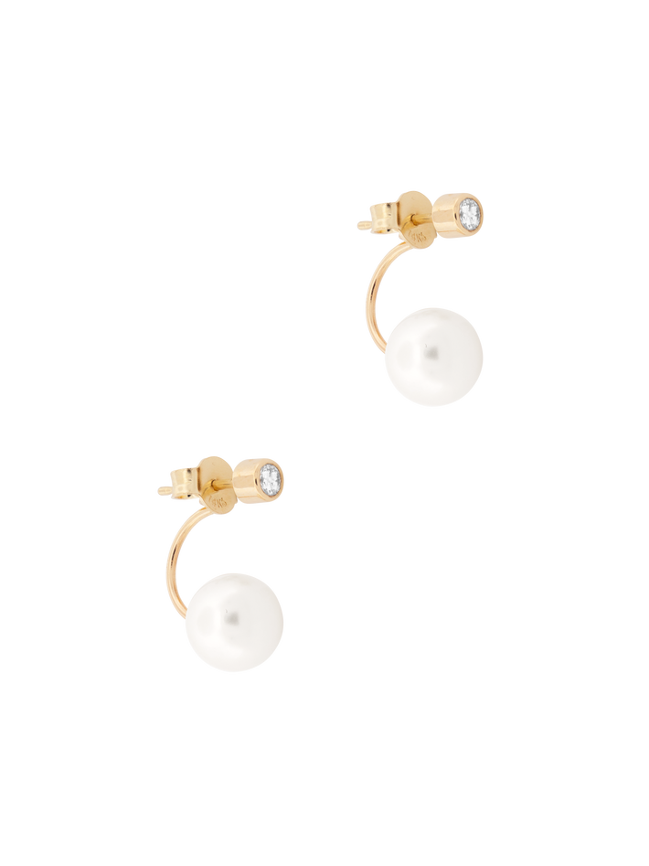 White pearl diamond darling studs