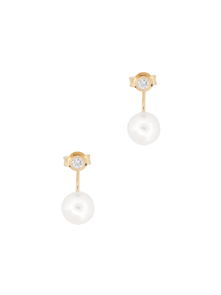 White pearl diamond darling studs