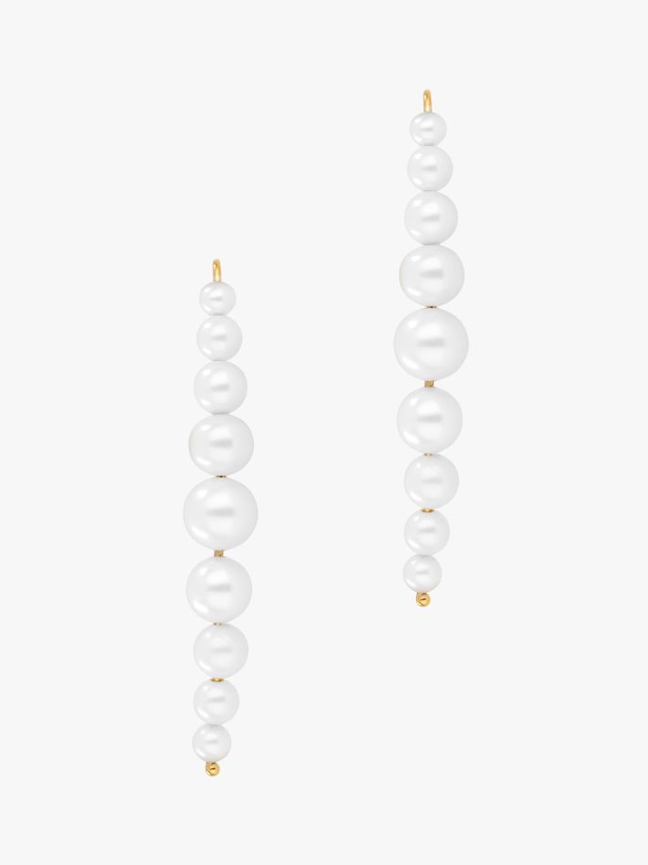 Cascading white pearl drop earrings