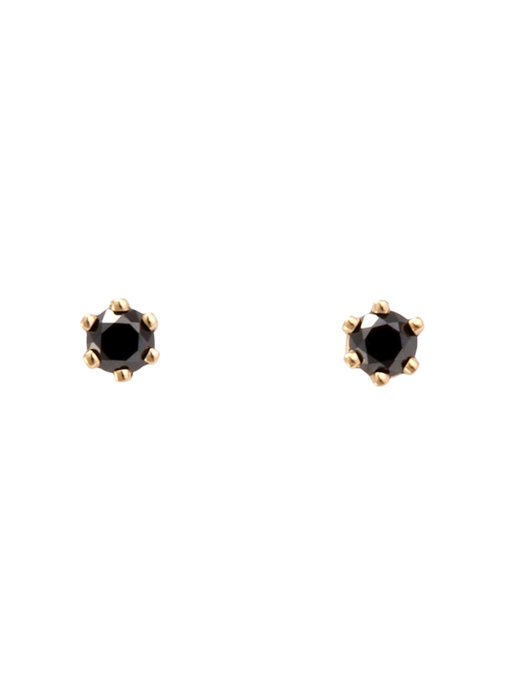 Baby birthstone black diamond studs photo