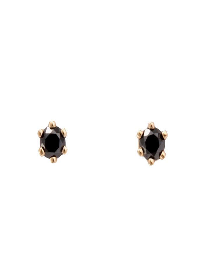 Baby birthstone black diamond studs