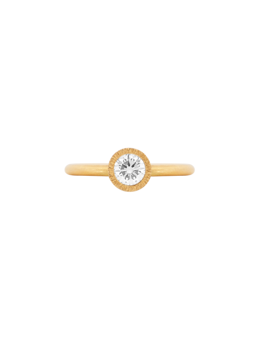 4.5mm white diamond round brilliant solitaire ring photo