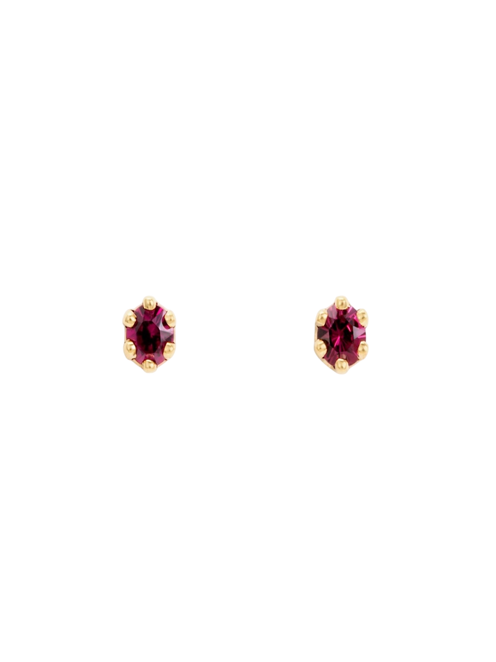 Baby birthstone garnet studs