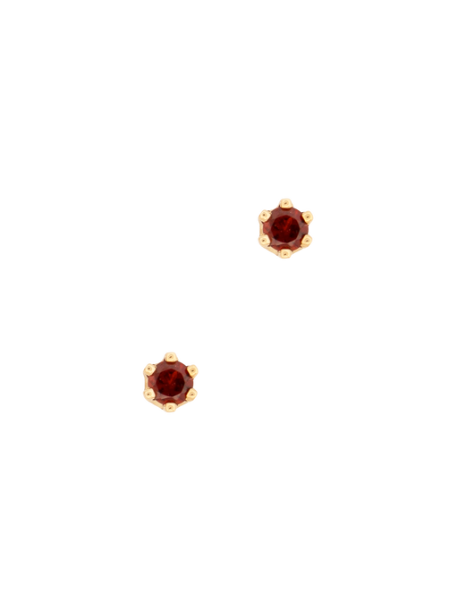 Baby birthstone garnet studs photo