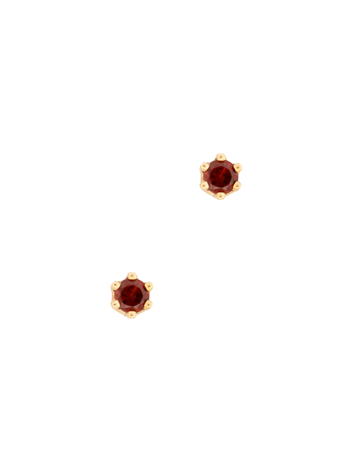 Baby birthstone garnet studs