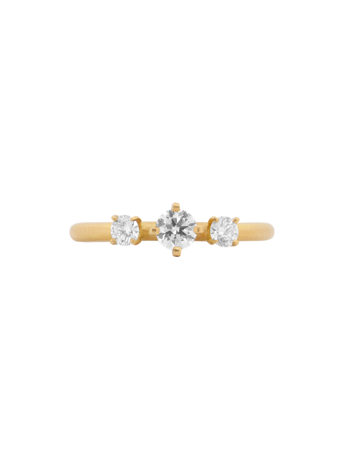 White diamond trinity ring