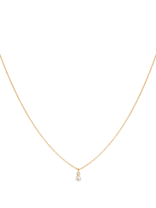 Mixed media pearl and white diamond necklace photo