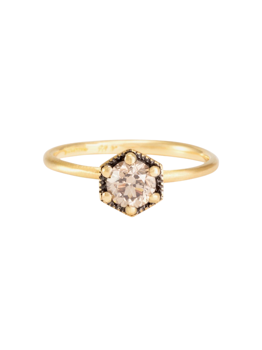 5mm brown diamond hexagon ring  photo