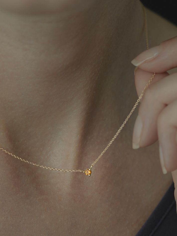 Birthstone citrine necklace