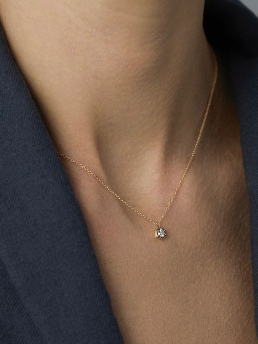 3.5mm brown diamond hexagon necklace photo