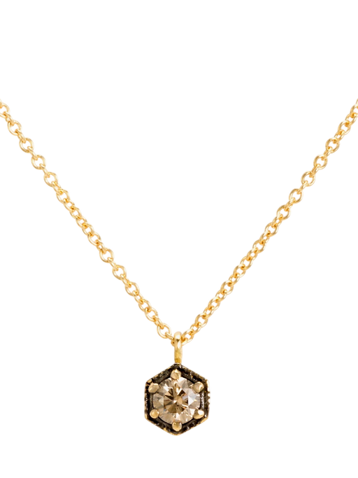 3.5mm brown diamond hexagon necklace photo