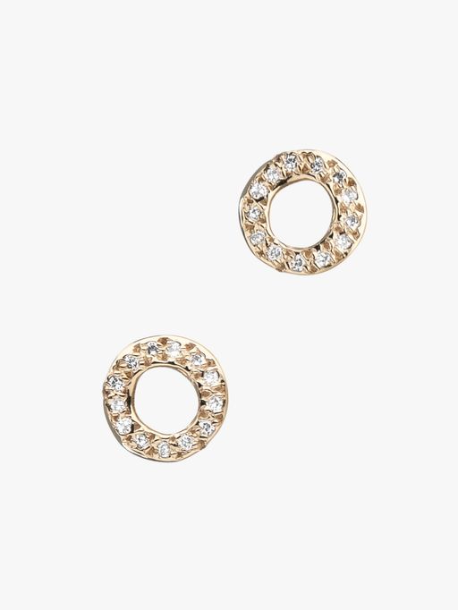 Open circle diamond studs photo