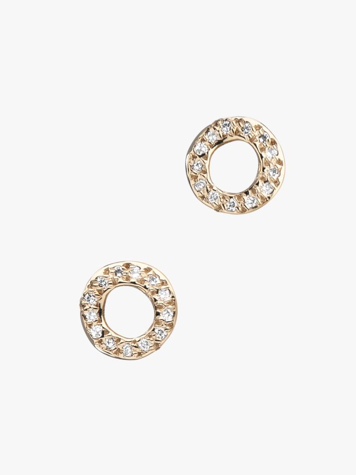 Open circle diamond studs