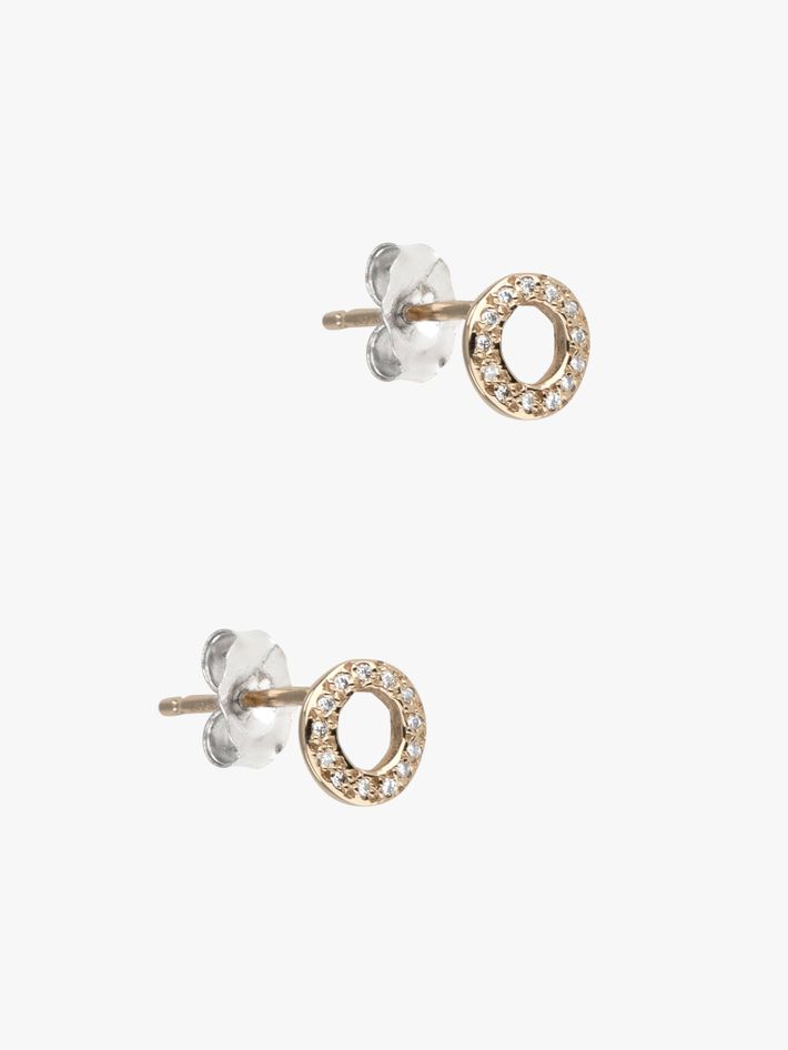 Open circle diamond studs