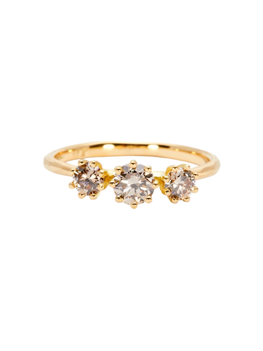 Triple brown diamond blooming ring photo