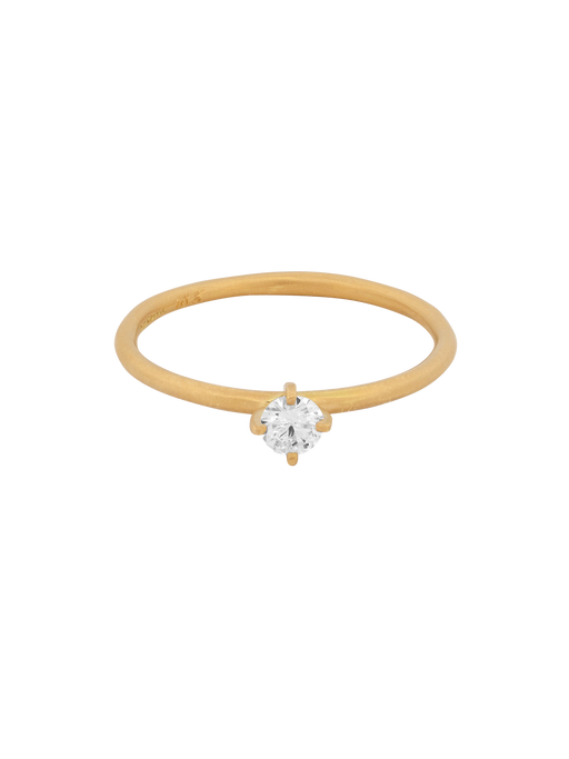 3.5mm white diamond noble ring photo
